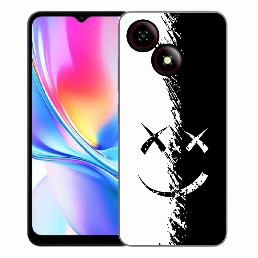 Gelový kryt mmCase na ZTE Blade A35E - černobílý smajlík