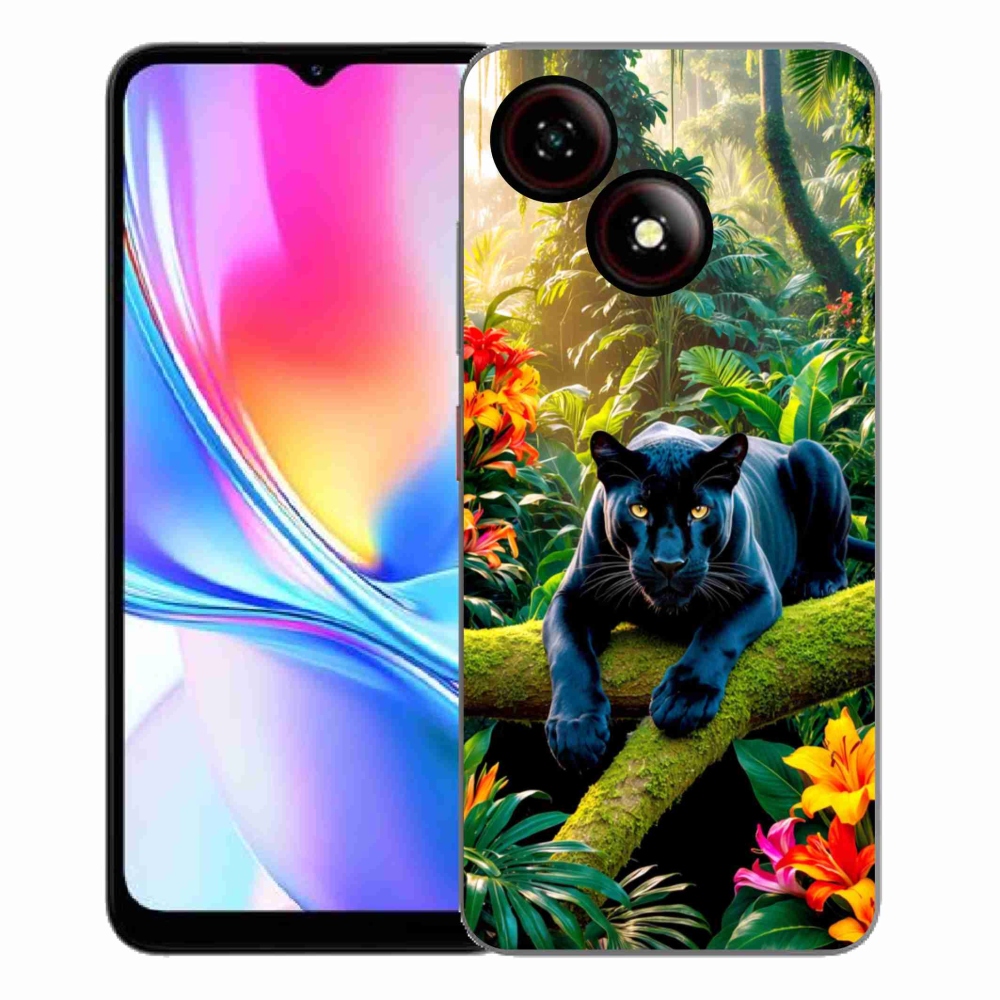 Gelový kryt mmCase na ZTE Blade A35E - černý panter v džungli