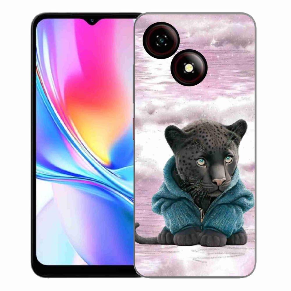 Gelový kryt mmCase na ZTE Blade A35E - černý panter ve svetru