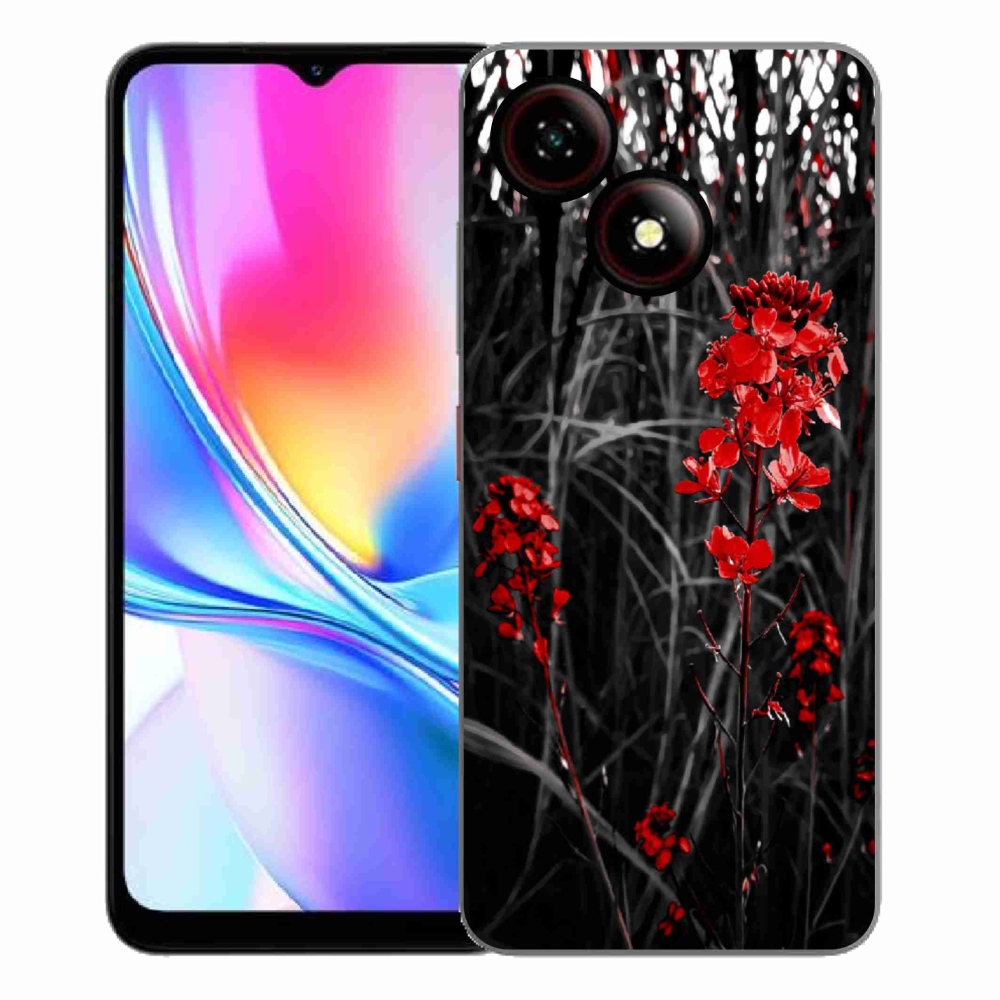 Gelový kryt mmCase na ZTE Blade A35E - červená rostlina