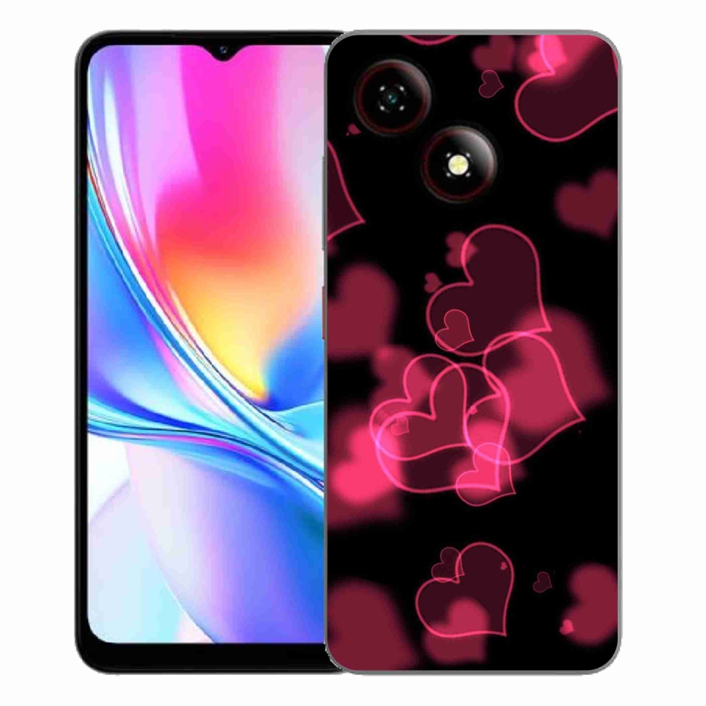 Gelový kryt mmCase na ZTE Blade A35E - červená srdíčka