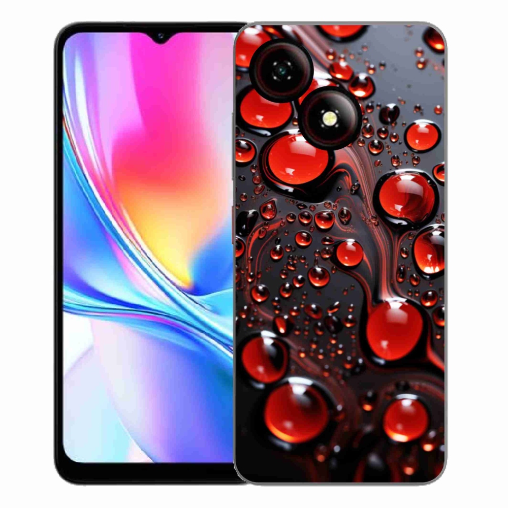 Gelový kryt mmCase na ZTE Blade A35E - červené kapky 2