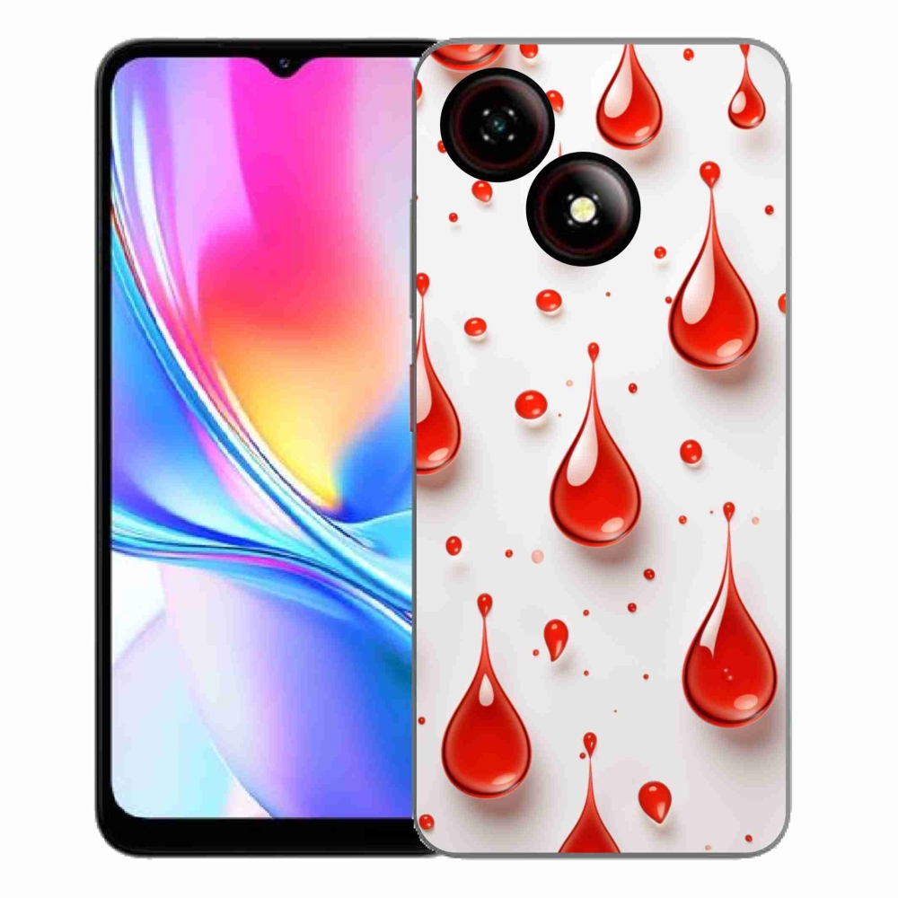 Gelový kryt mmCase na ZTE Blade A35E - červené kapky