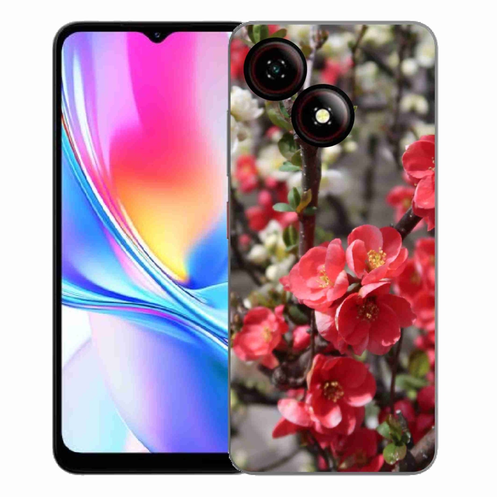 Gelový kryt mmCase na ZTE Blade A35E - červené květy