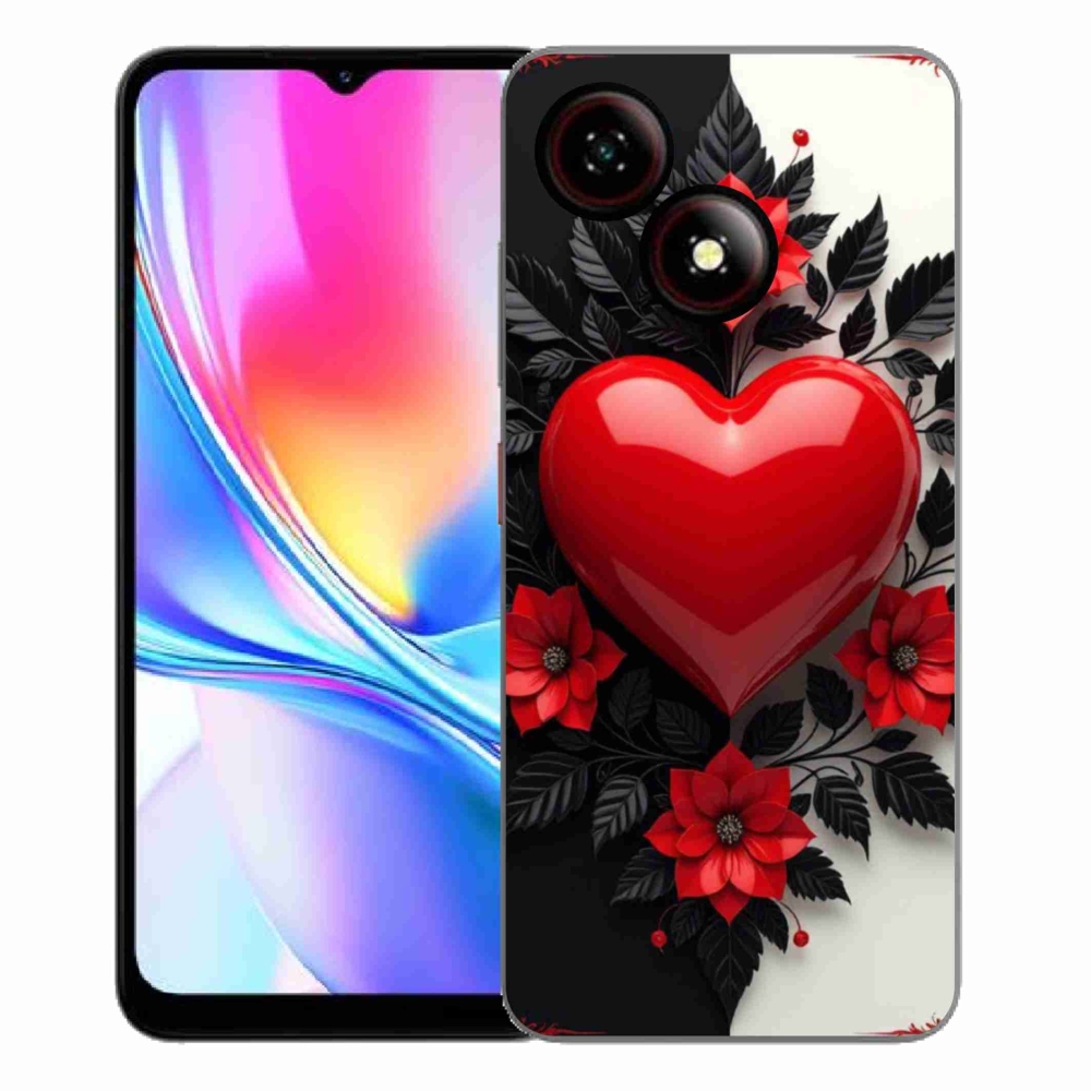 Gelový kryt mmCase na ZTE Blade A35E - červené srdce