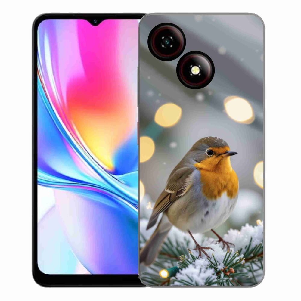 Gelový kryt mmCase na ZTE Blade A35E - červenka v zimě