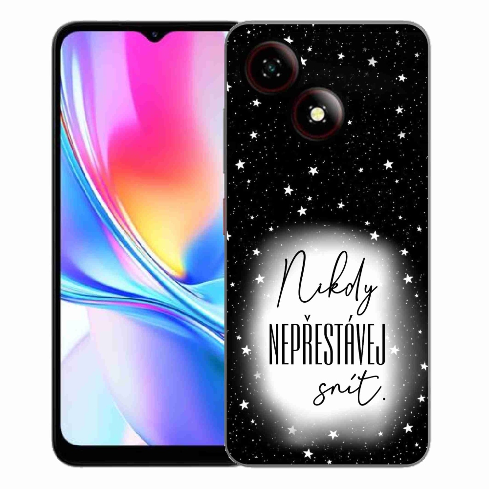 Gelový kryt mmCase na ZTE Blade A35E - citát 1 bíločerné pozadí