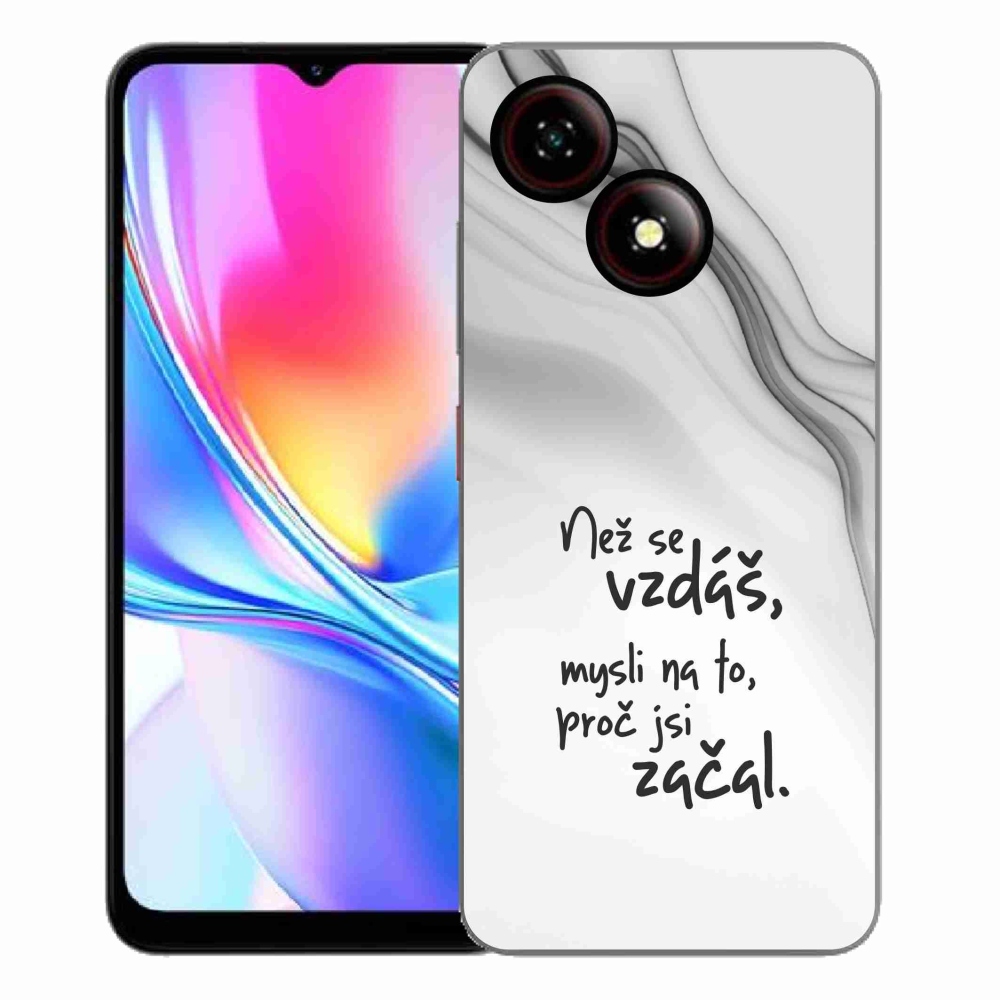 Gelový kryt mmCase na ZTE Blade A35E - citát 2 bílé pozadí