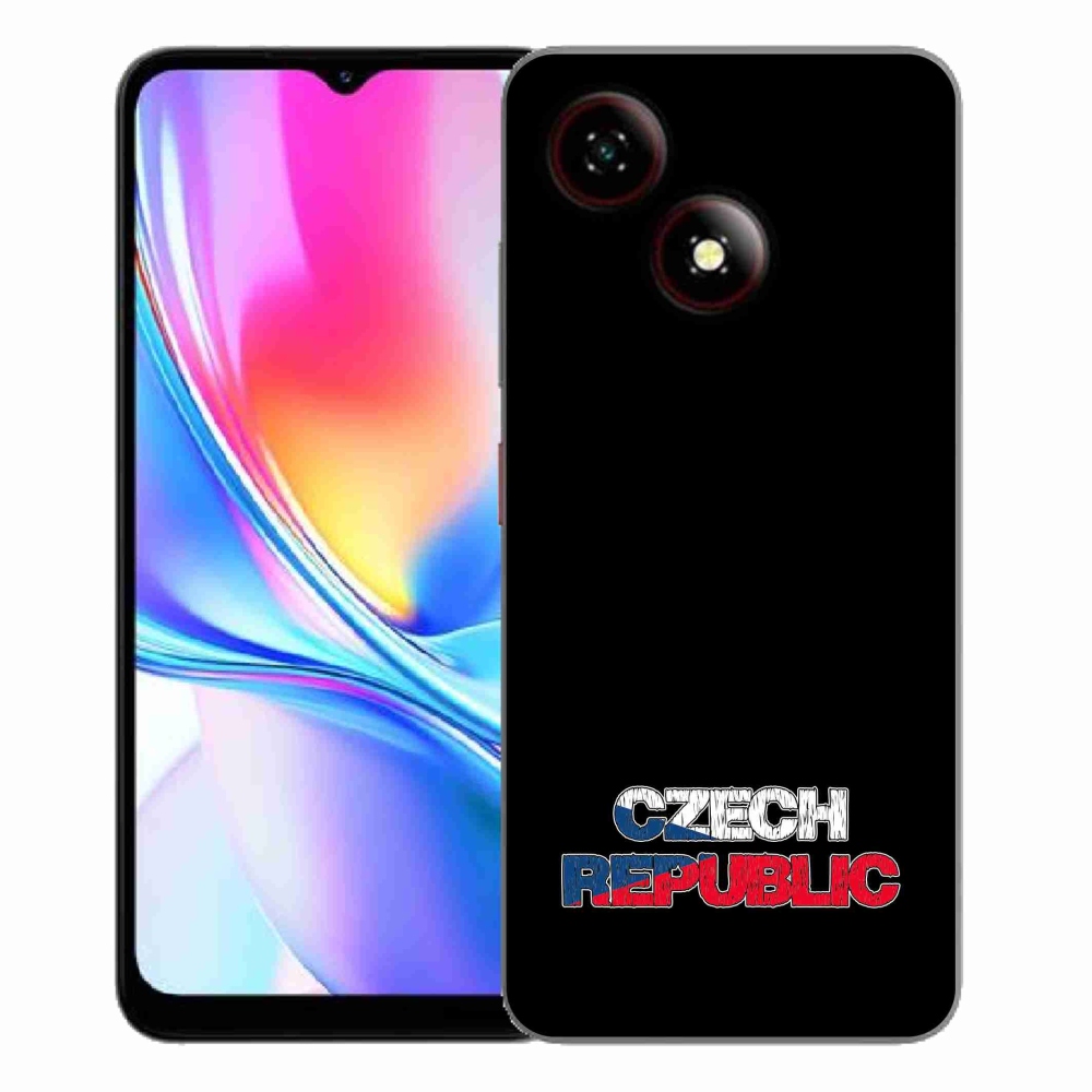 Gelový kryt mmCase na ZTE Blade A35E - Czech Republic černé pozadí