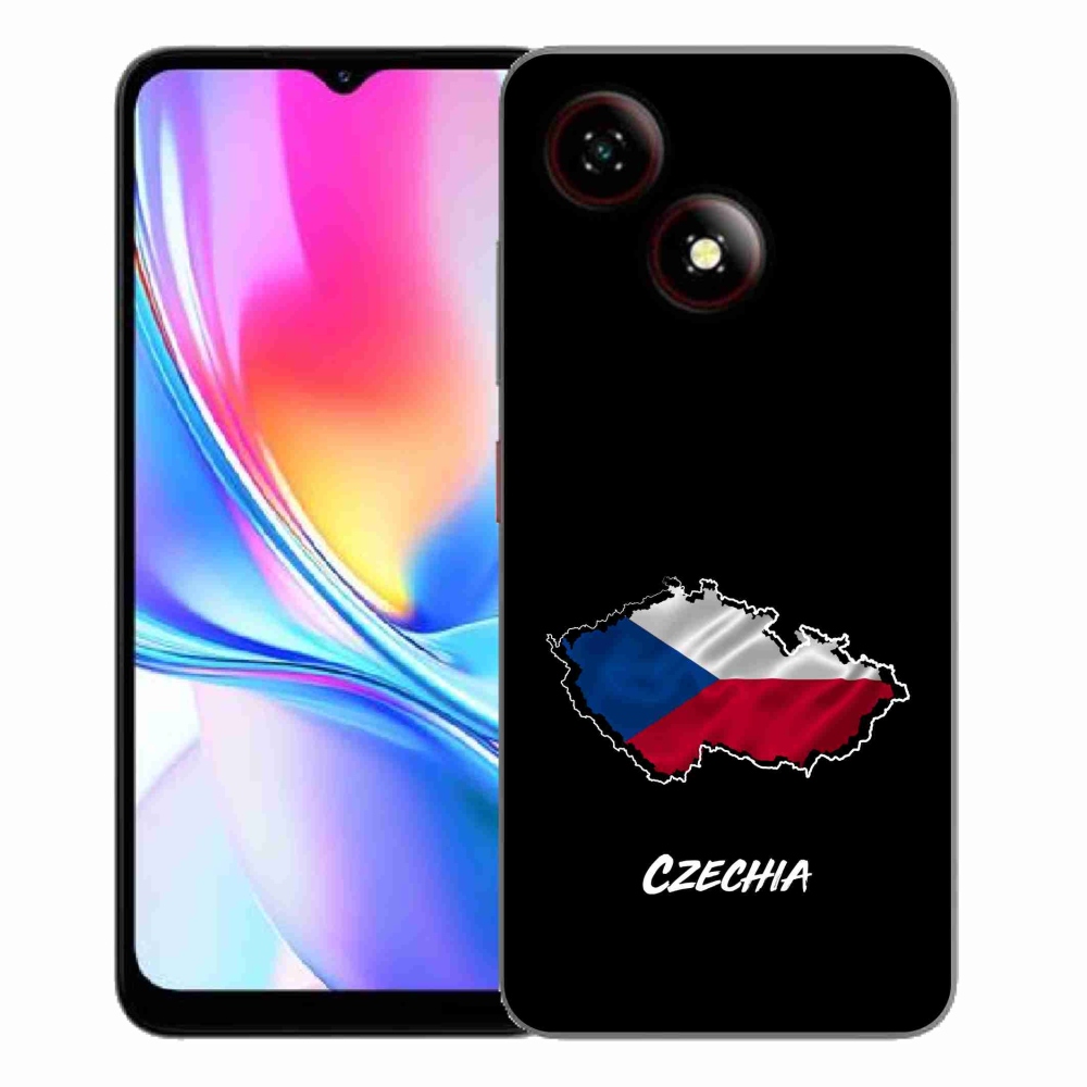 Gelový kryt mmCase na ZTE Blade A35E - Czechia černé pozadí