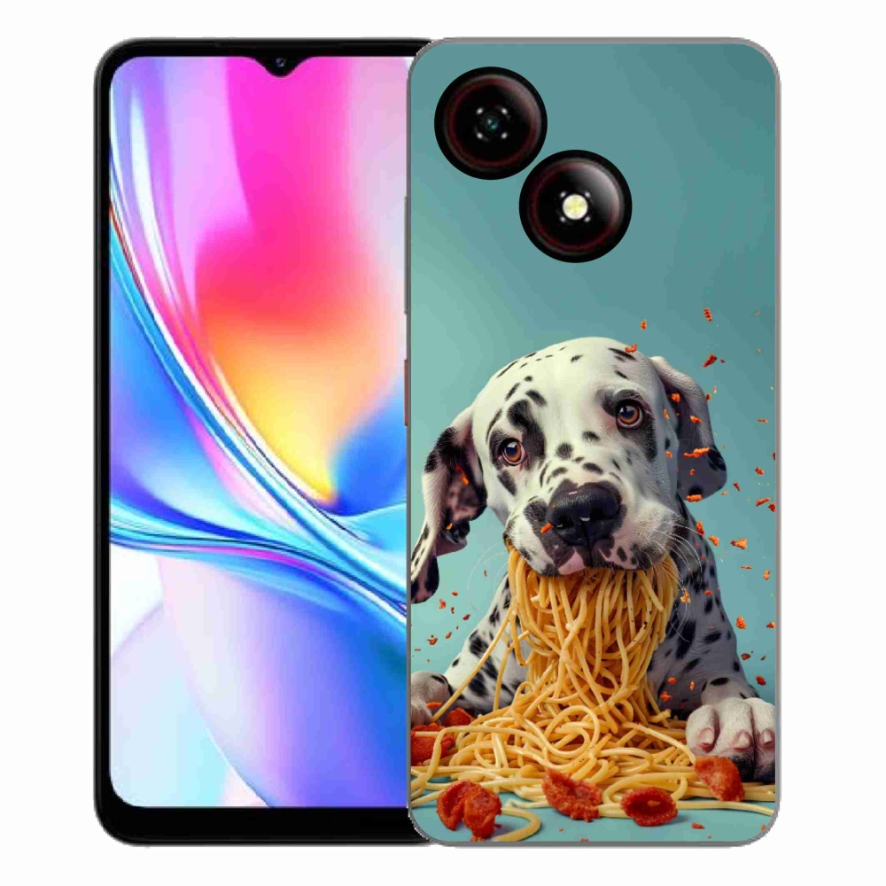 Gelový kryt mmCase na ZTE Blade A35E - dalmatin a špagety