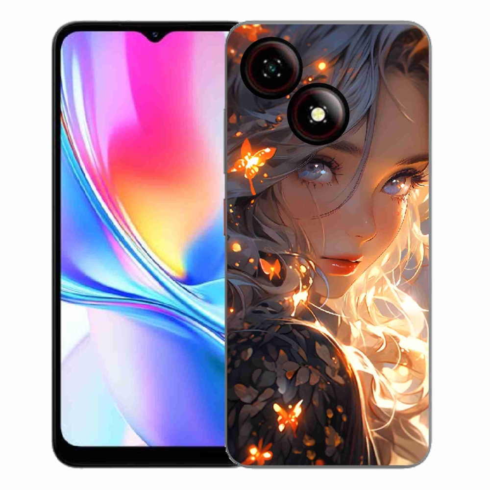 Gelový kryt mmCase na ZTE Blade A35E - dívka a motýli