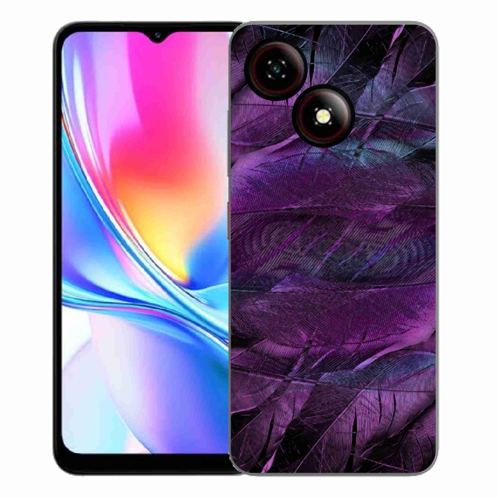 Gelový kryt mmCase na ZTE Blade A35E - fialová pírka