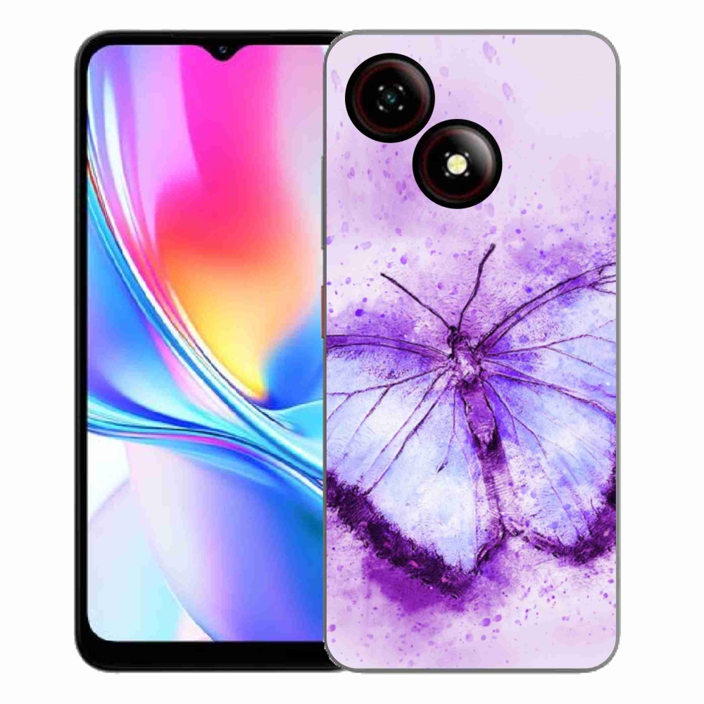 Gelový kryt mmCase na ZTE Blade A35E - fialový motýl