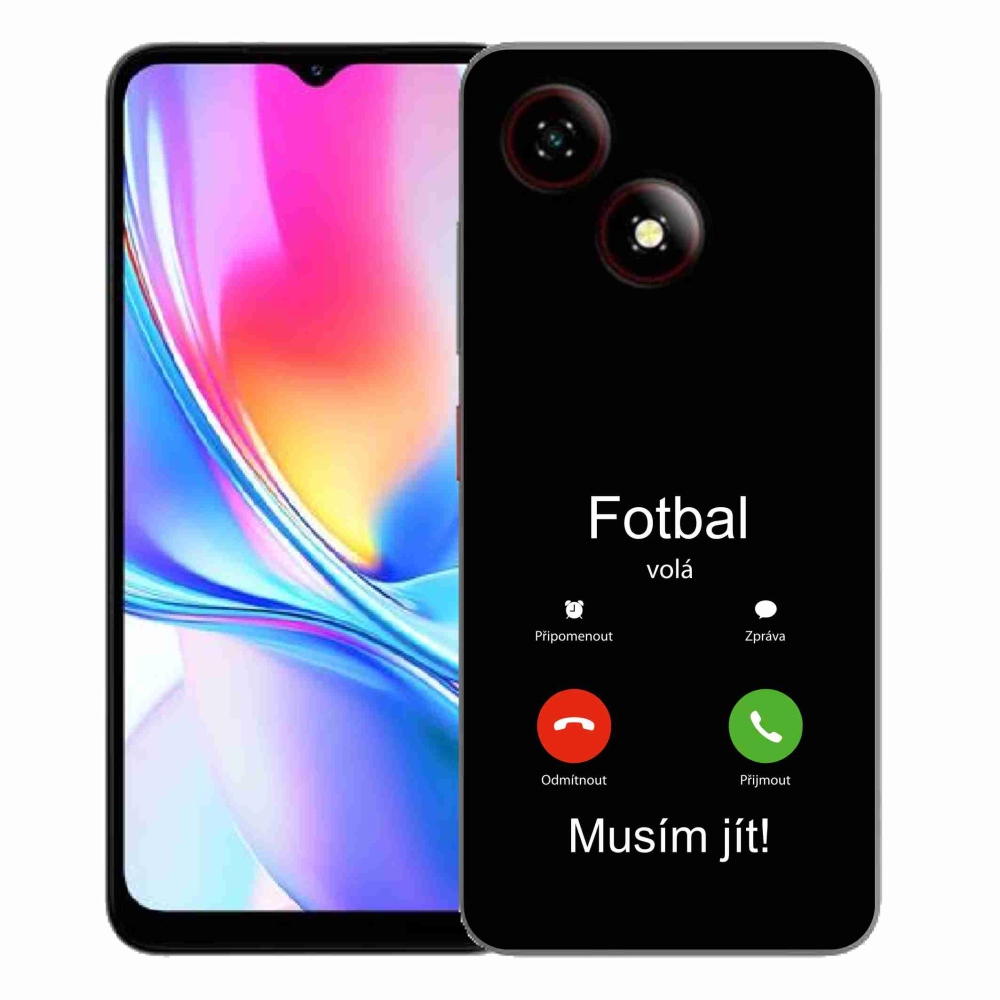 Gelový kryt mmCase na ZTE Blade A35E - fotbal volá černé pozadí
