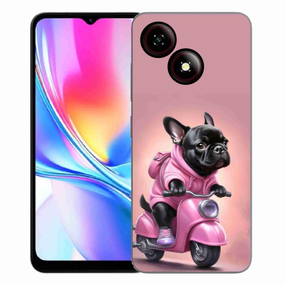 Gelový kryt mmCase na ZTE Blade A35E - francouzský buldoček na skútru