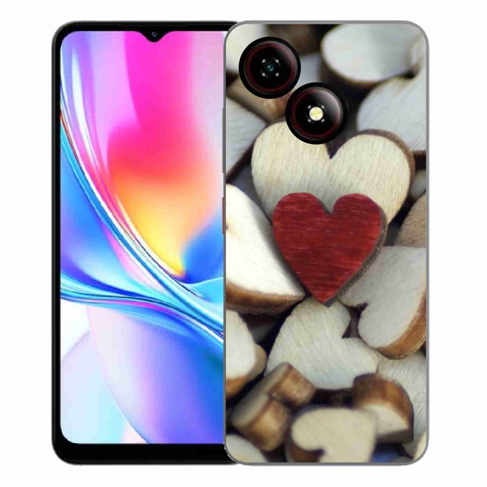 Gelový kryt mmCase na ZTE Blade A35E - gravírované červené srdce 