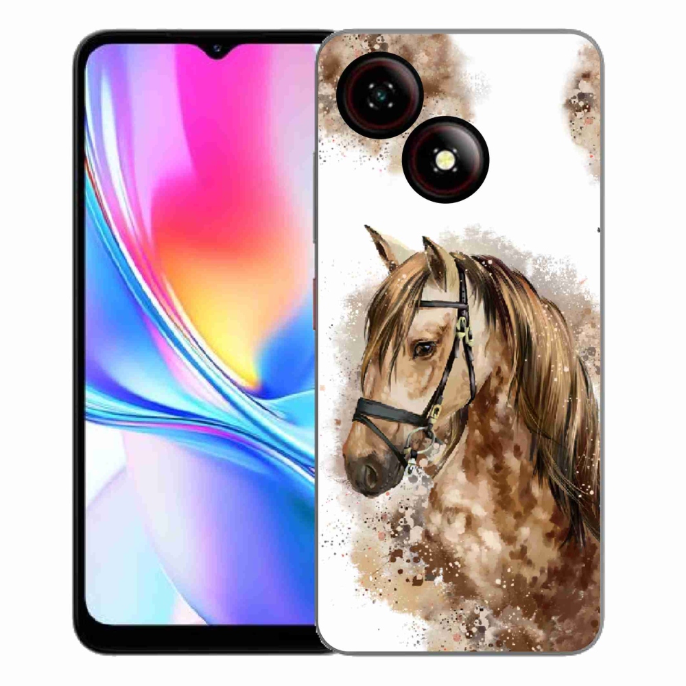 Gelový kryt mmCase na ZTE Blade A35E - hnědý kreslený kůň