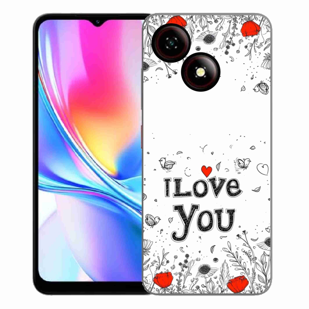 Gelový kryt mmCase na ZTE Blade A35E - I love you bílé pozadí