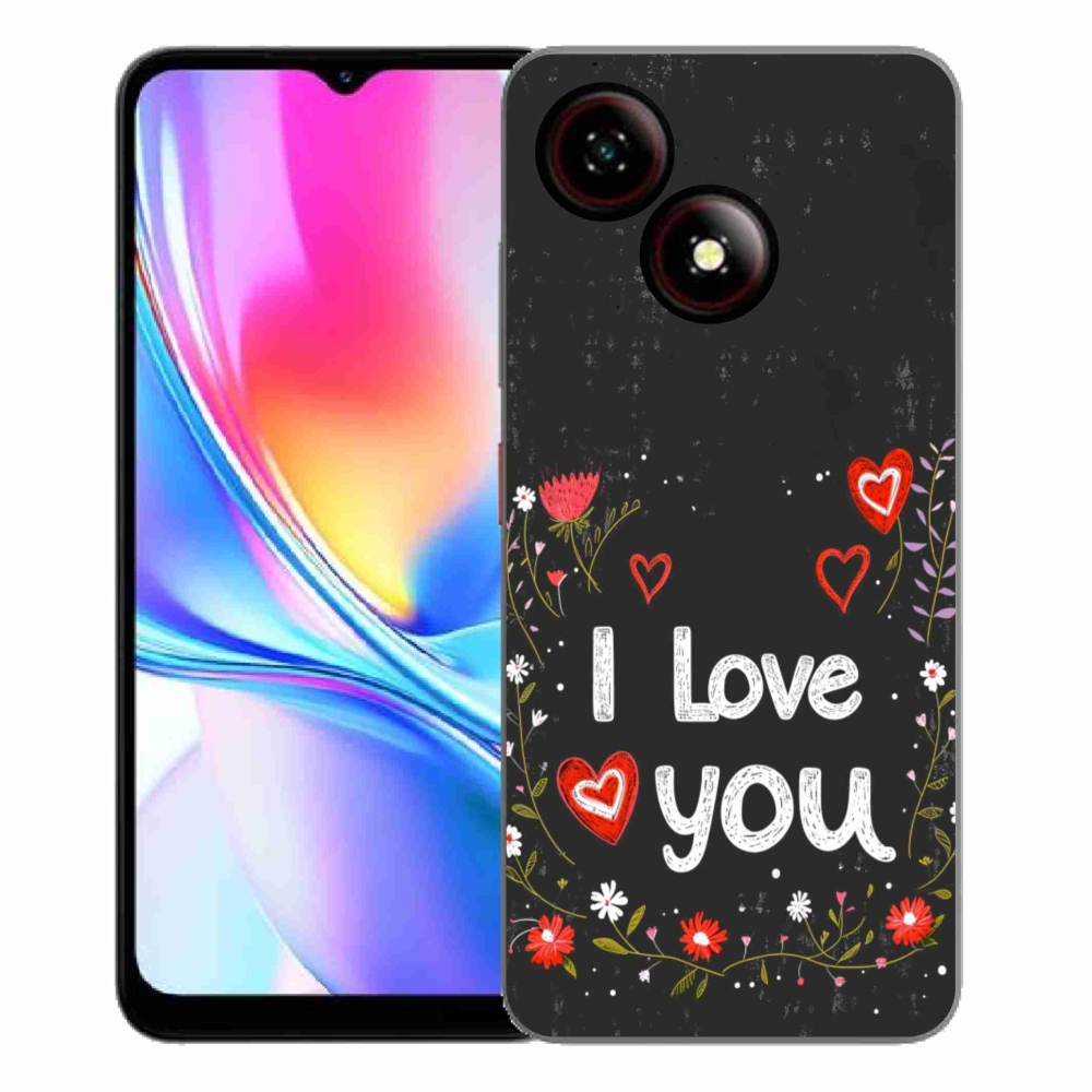 Gelový kryt mmCase na ZTE Blade A35E - I love you černé pozadí