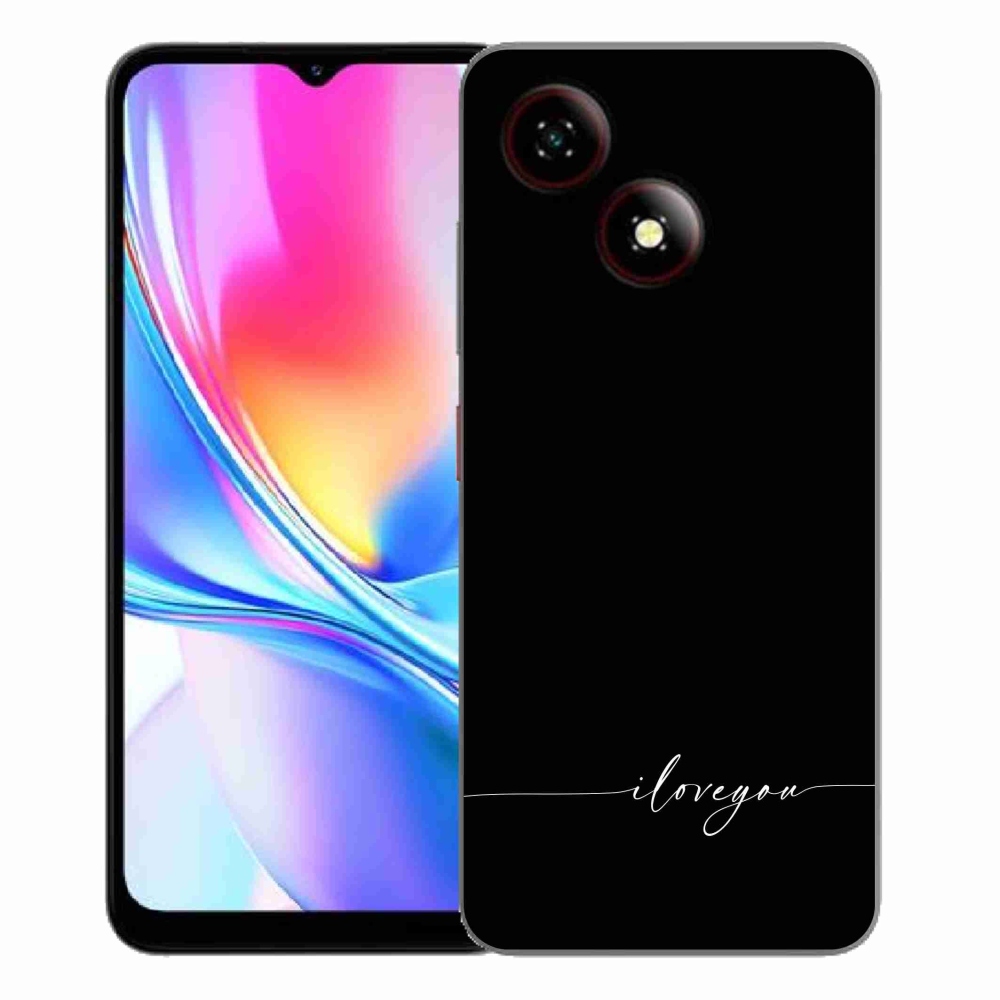 Gelový kryt mmCase na ZTE Blade A35E - I love you černé pozadí