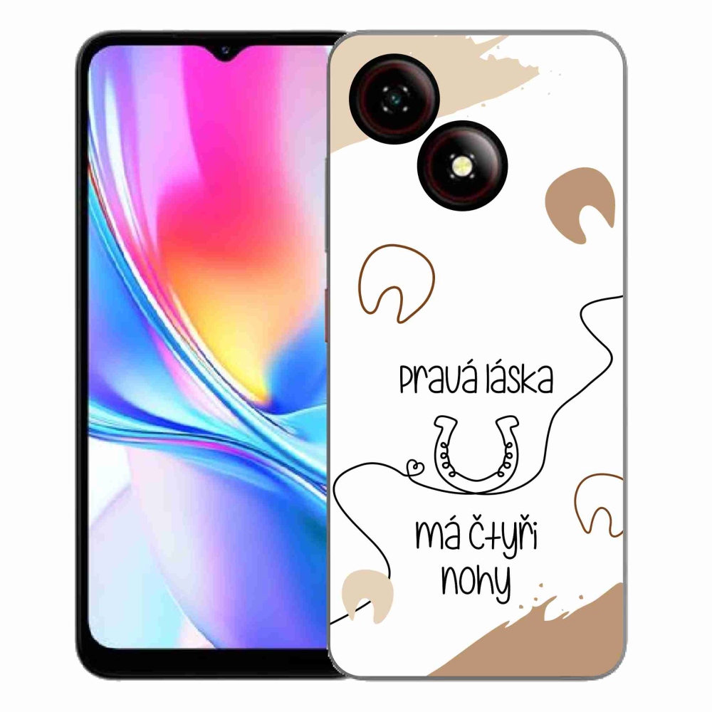 Gelový kryt mmCase na ZTE Blade A35E - koňský motiv bílé pozadí