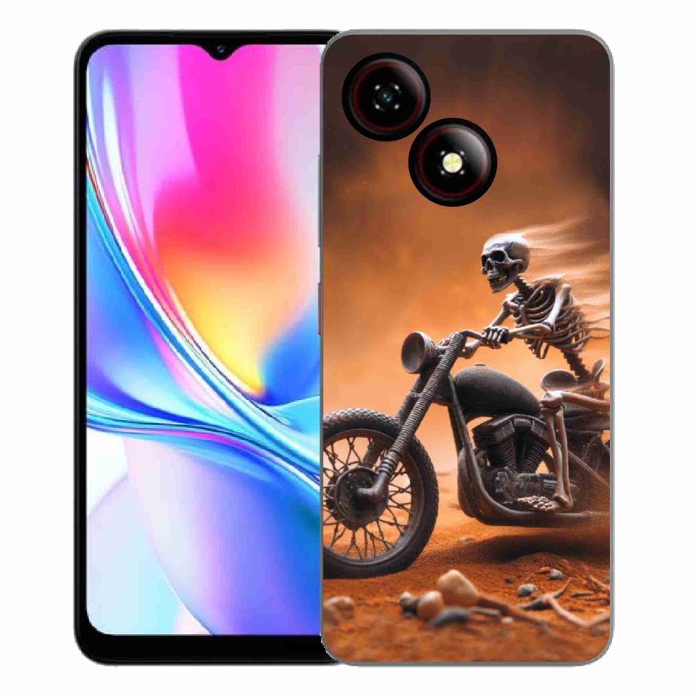 Gelový kryt mmCase na ZTE Blade A35E - kostra na motorce