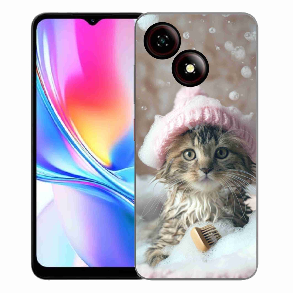 Gelový kryt mmCase na ZTE Blade A35E - kotě a koupel