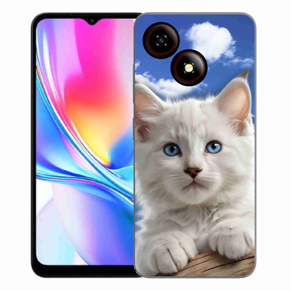 Gelový kryt mmCase na ZTE Blade A35E - kotě a oblaka