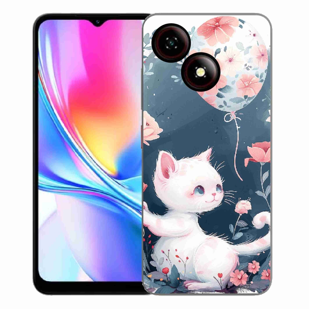 Gelový kryt mmCase na ZTE Blade A35E - kotě s balónkem