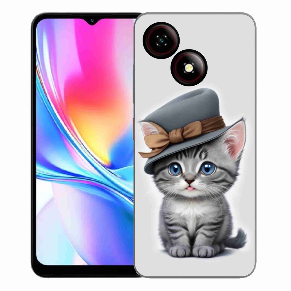 Gelový kryt mmCase na ZTE Blade A35E - kotě s kloboukem