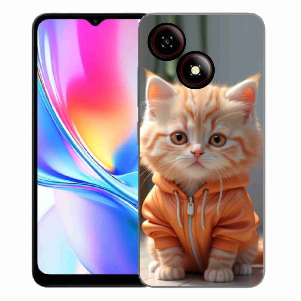 Gelový kryt mmCase na ZTE Blade A35E - kotě v mikině