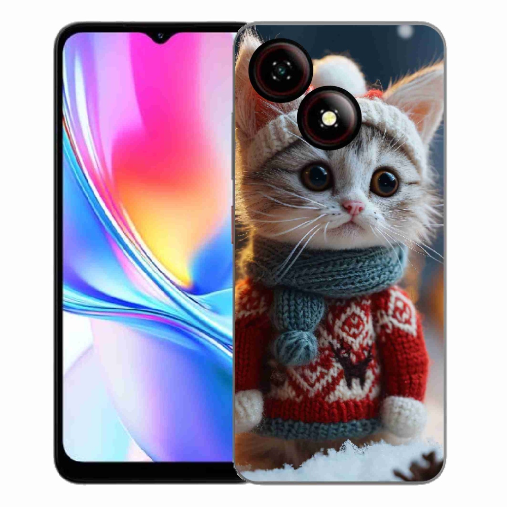 Gelový kryt mmCase na ZTE Blade A35E - kotě ve svetru