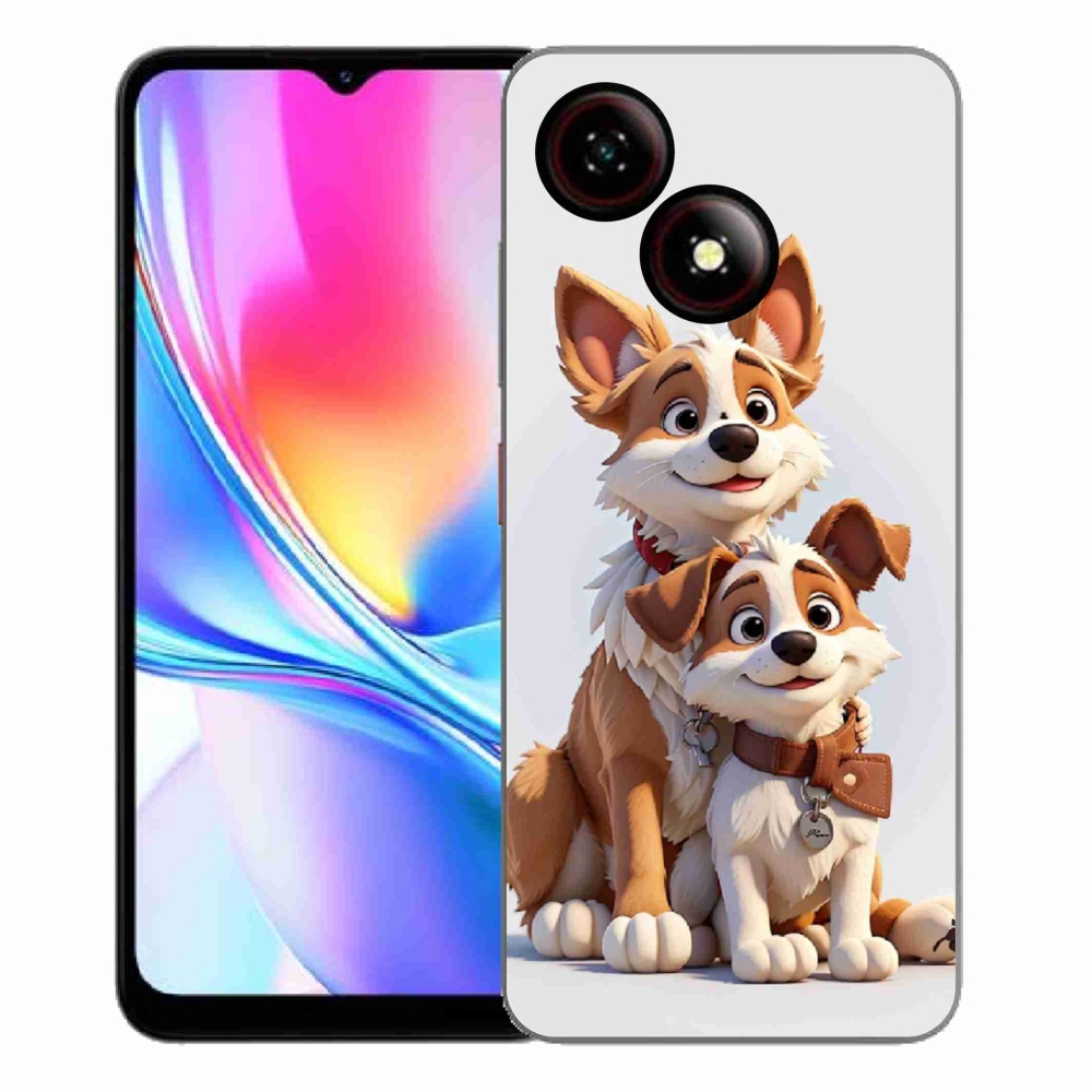 Gelový kryt mmCase na ZTE Blade A35E - kreslení psi