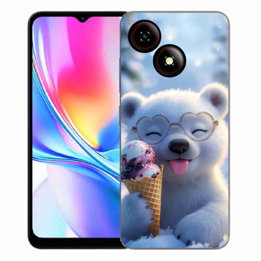 Gelový kryt mmCase na ZTE Blade A35E - medvídek se zmrzlinou