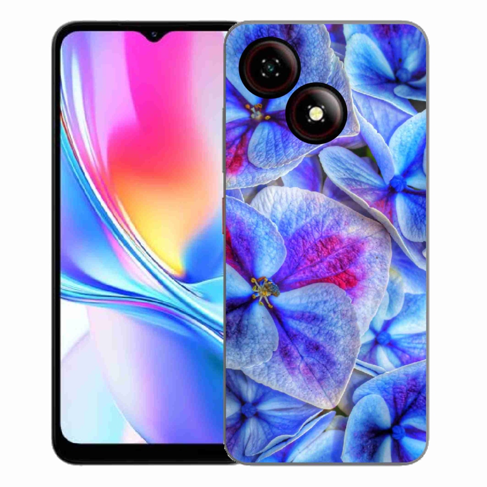 Gelový kryt mmCase na ZTE Blade A35E - modré květy 1