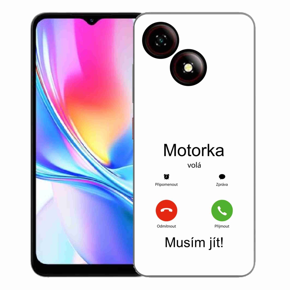 Gelový kryt mmCase na ZTE Blade A35E - motorka volá bílé pozadí