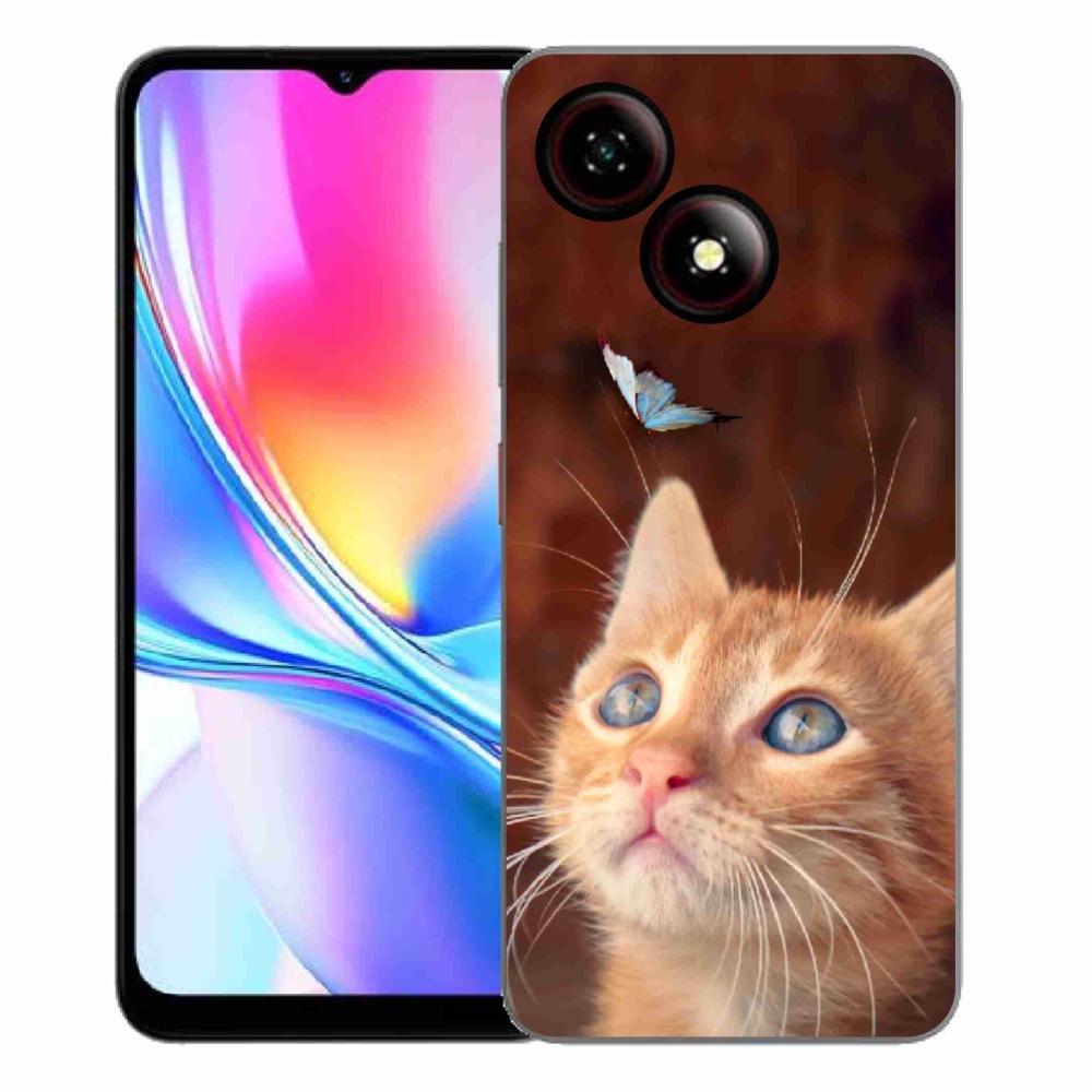 Gelový kryt mmCase na ZTE Blade A35E - motýl a kotě