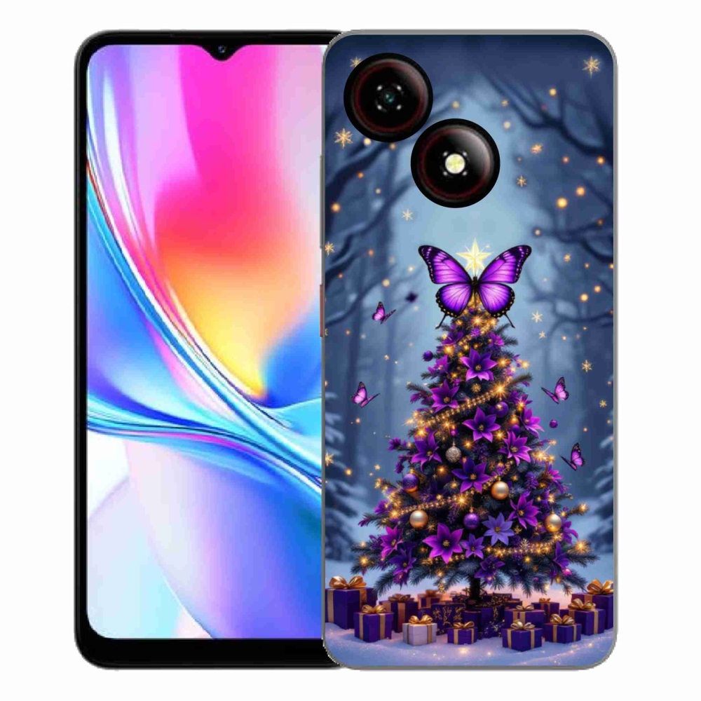 Gelový kryt mmCase na ZTE Blade A35E - motýlí vánoční stromek
