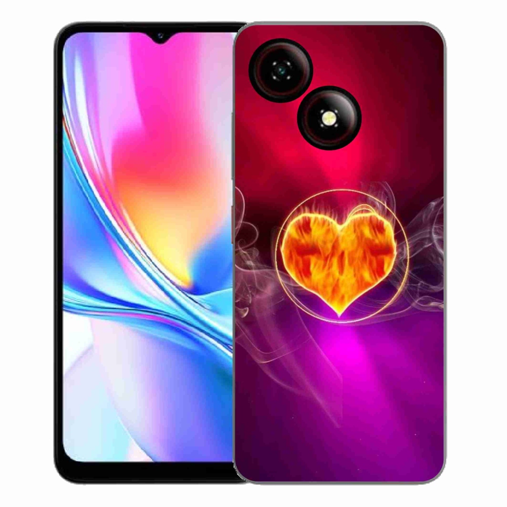Gelový kryt mmCase na ZTE Blade A35E - ohnivé srdce