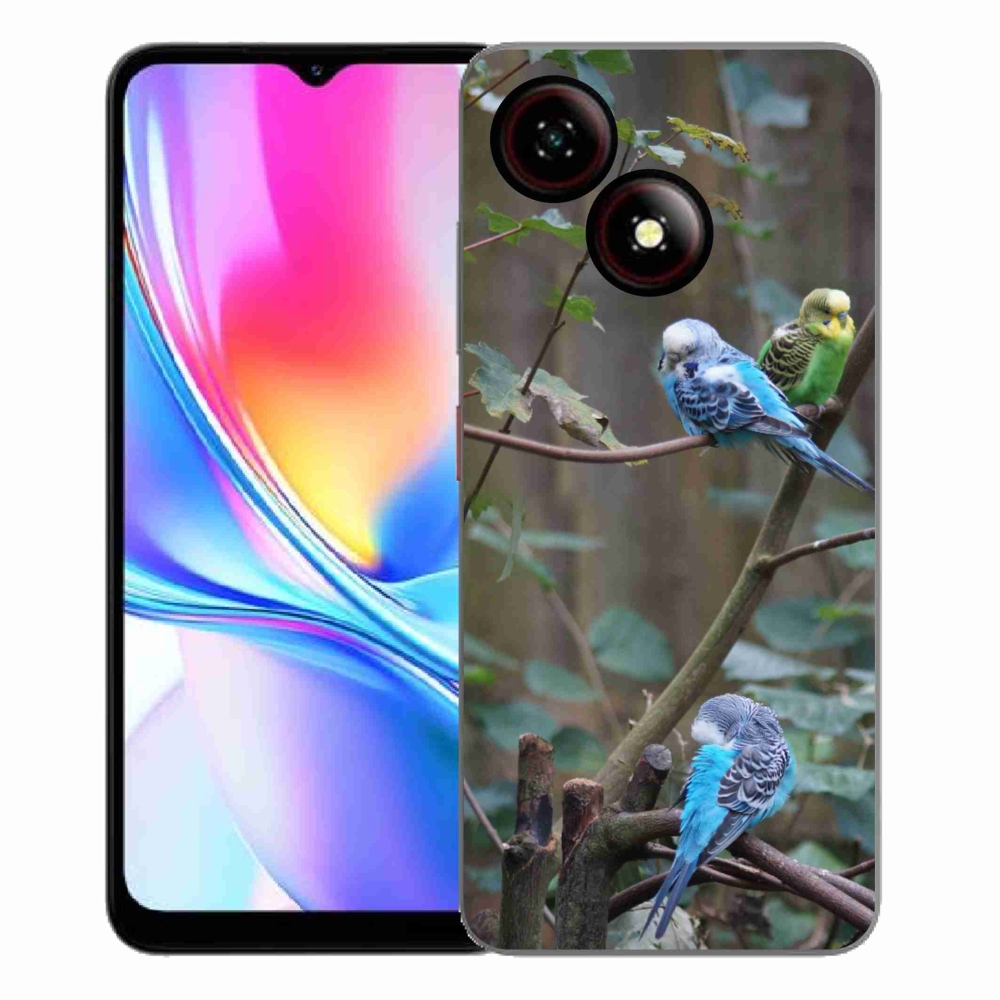 Gelový kryt mmCase na ZTE Blade A35E - papoušci na větvi