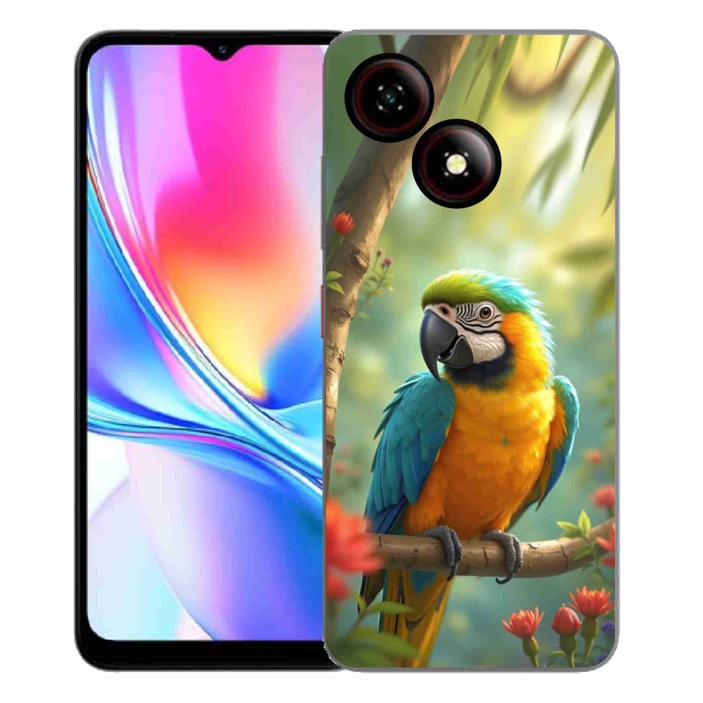 Gelový kryt mmCase na ZTE Blade A35E - papoušek ara modrožlutá