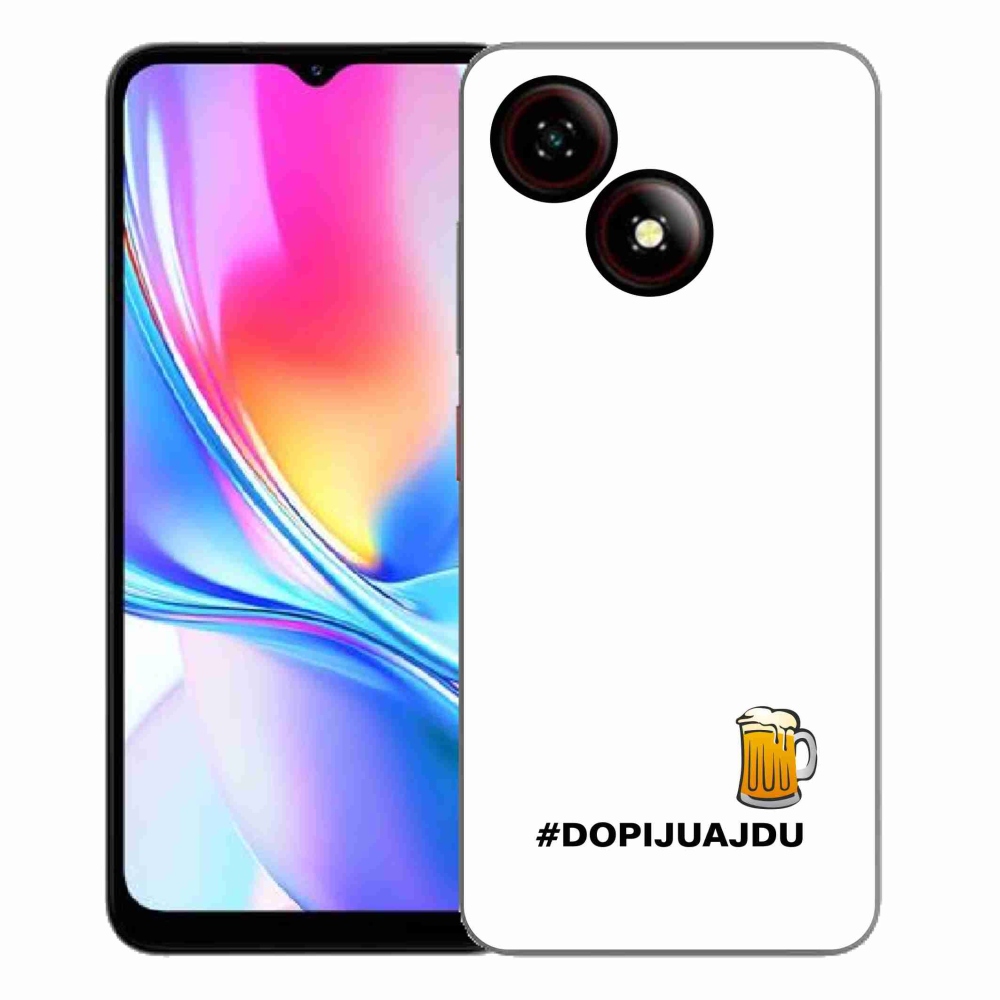 Gelový kryt mmCase na ZTE Blade A35E - pivní motiv 1 bílé pozadí