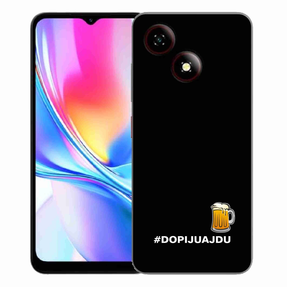Gelový kryt mmCase na ZTE Blade A35E - pivní motiv 1 černé pozadí