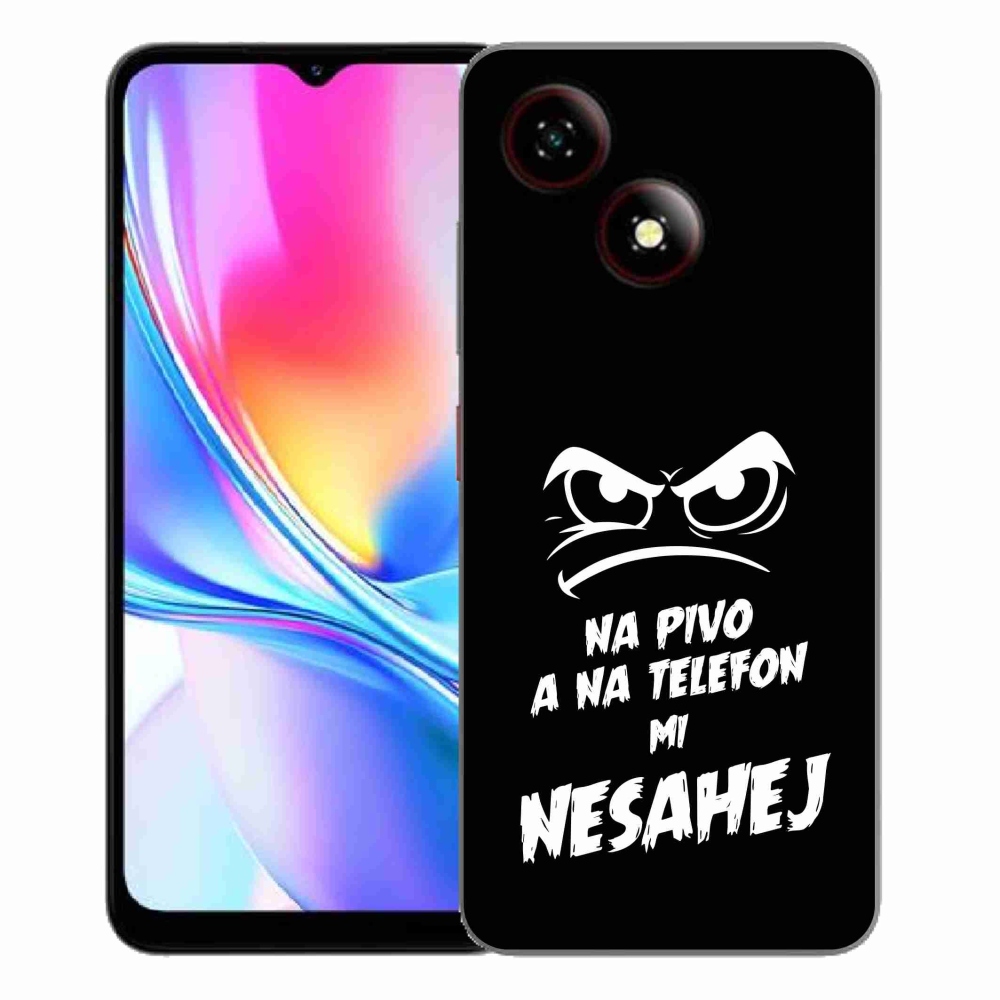 Gelový kryt mmCase na ZTE Blade A35E - pivní motiv 2 černé pozadí