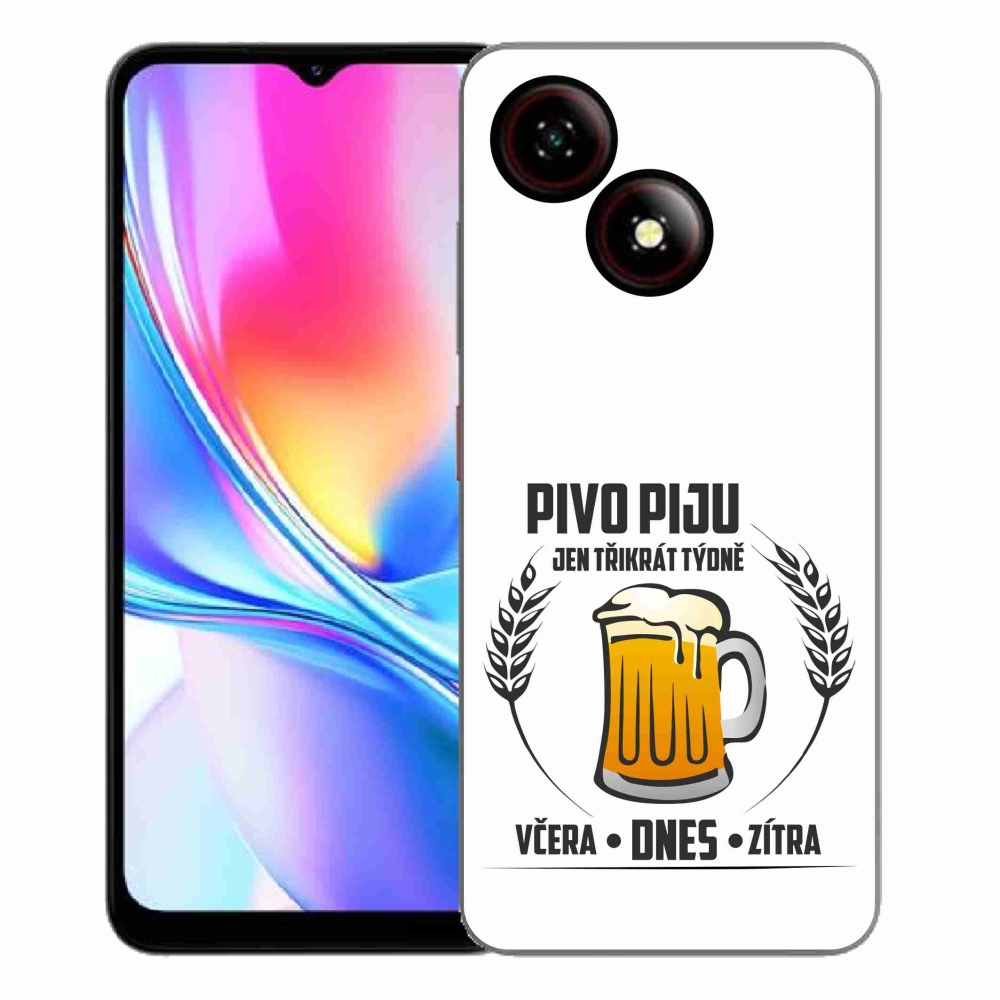 Gelový kryt mmCase na ZTE Blade A35E - pivní motiv bílé pozadí