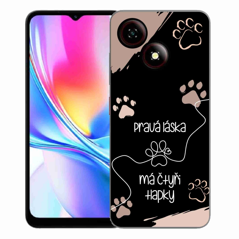 Gelový kryt mmCase na ZTE Blade A35E - psí motiv 1 černé pozadí