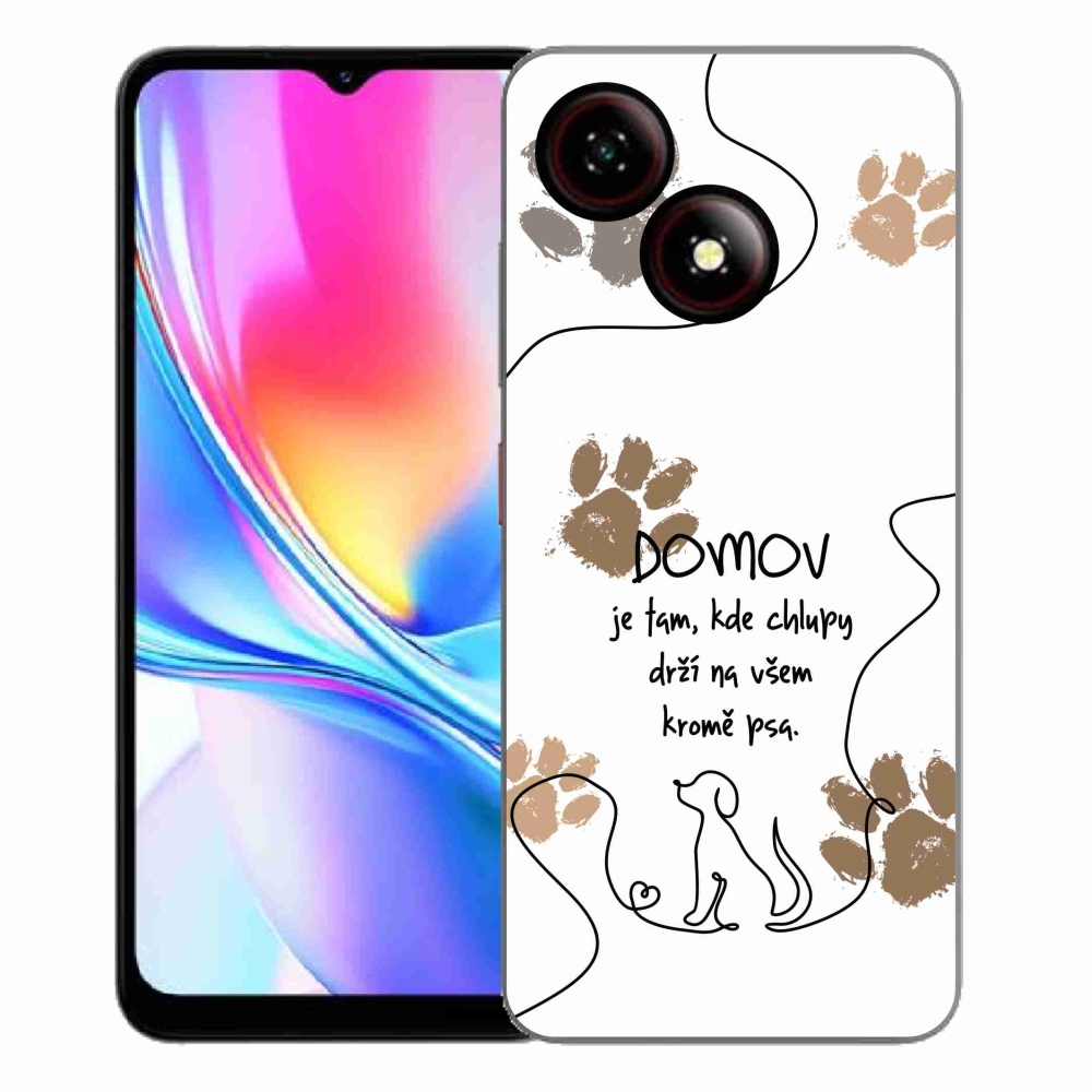 Gelový kryt mmCase na ZTE Blade A35E - psí motiv bílé pozadí