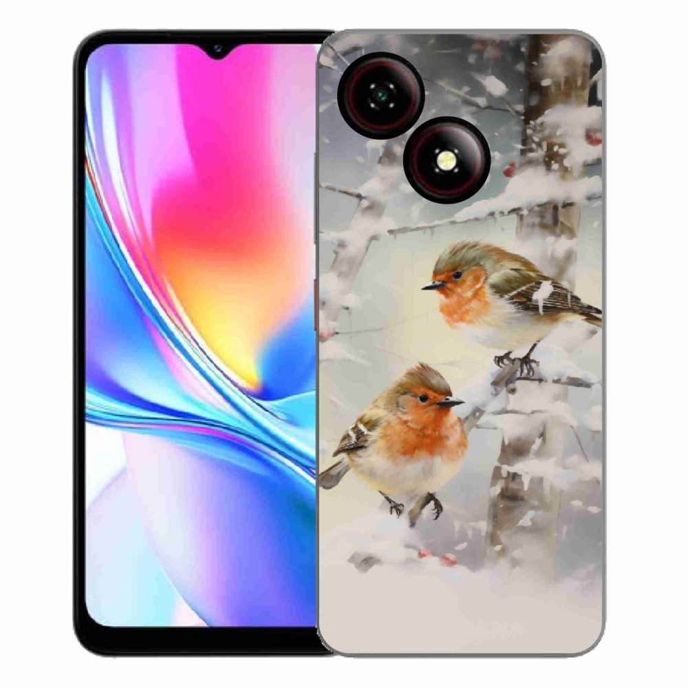 Gelový kryt mmCase na ZTE Blade A35E - ptáčci v zimě