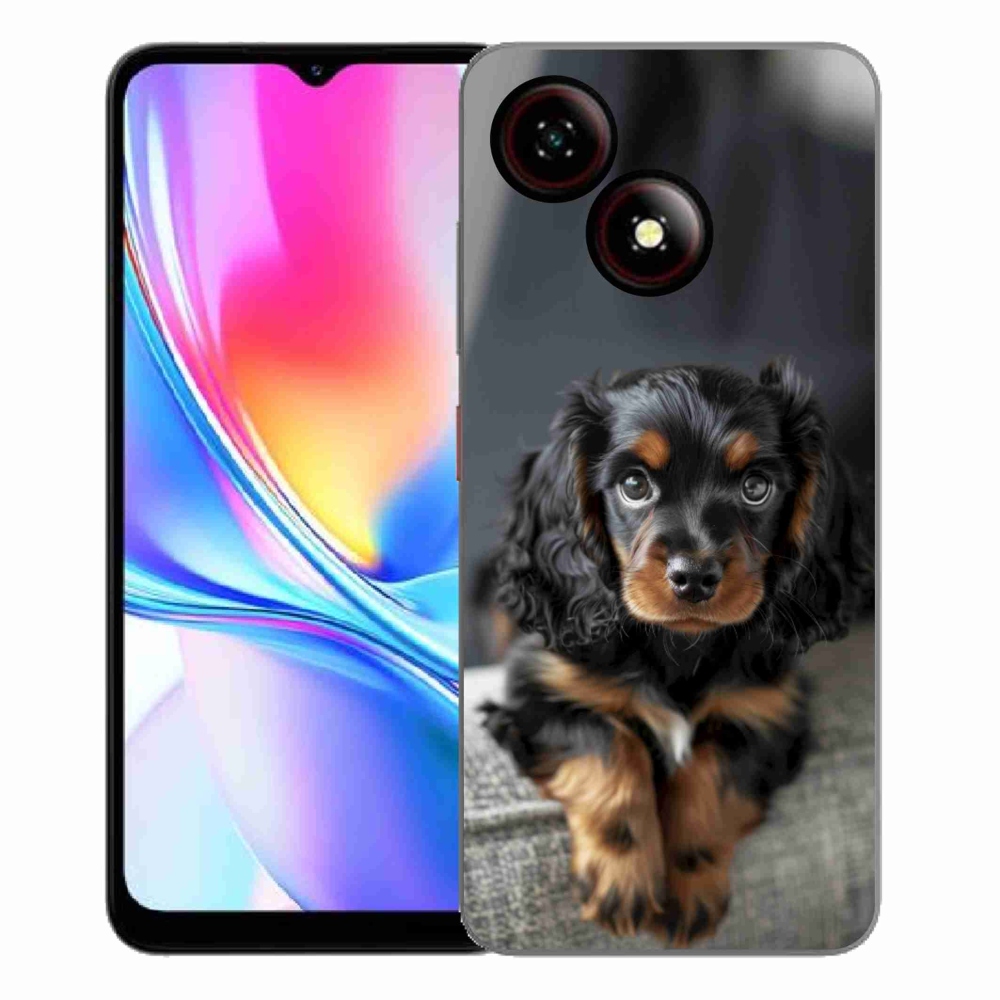 Gelový kryt mmCase na ZTE Blade A35E - roztomilý dlouhosrstý jezevčík